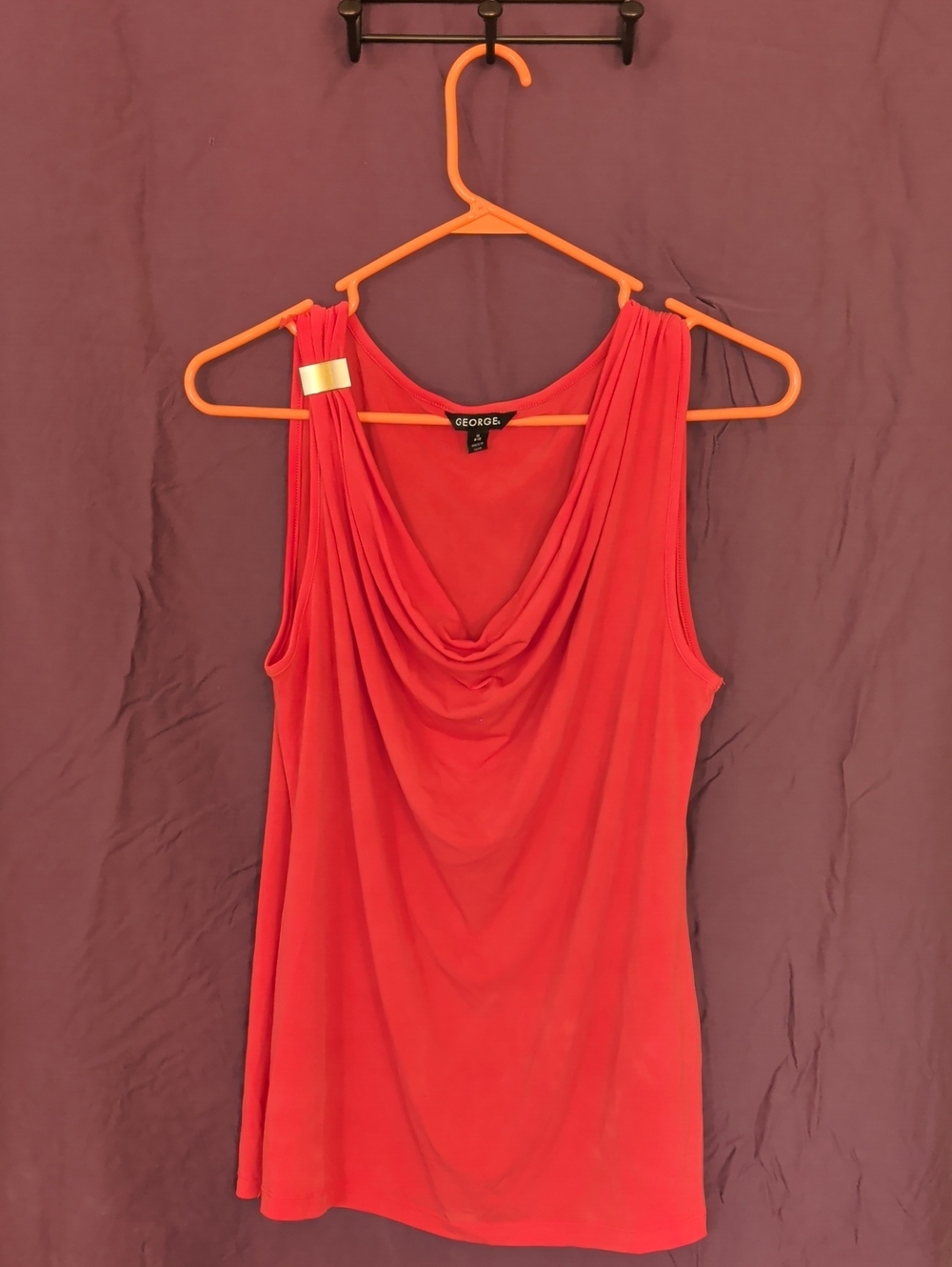 George Dark Peach Draped Cowl Neck Sleeveless Camisole